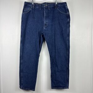 Wrangler Jeans Mens 46x30 Blue Denim Straight Cowboy Cut Relaxed Fit 100% Cotton